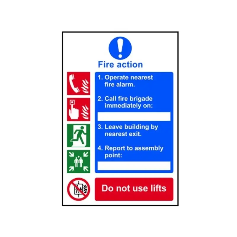 Scan Fire Action Procedure PVC 200 x 300mm with BS5499 design