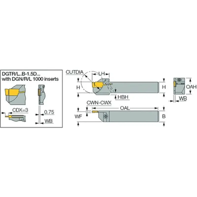 Iscar DGTL 12B-2D24SH Toolholder