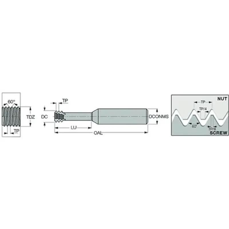 Iscar MTECS 08078C23 1.5ISO 908 Carbide Thread Mill