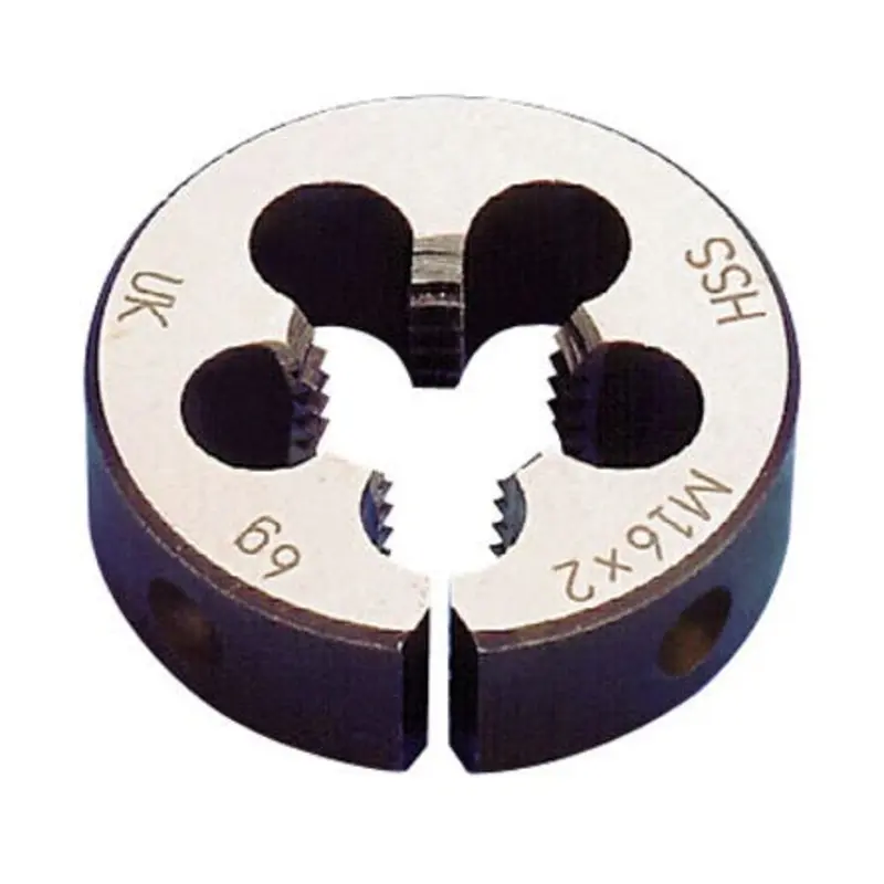 Interstate M16 x 2.0mm x 1-1/2in OD HSS Circular Split Die