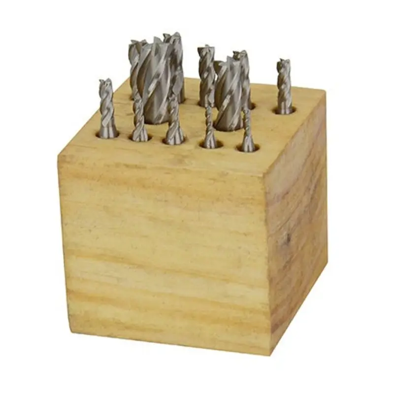 Interstate 12-PC 4 Flute M42 Cobalt End Mill Set