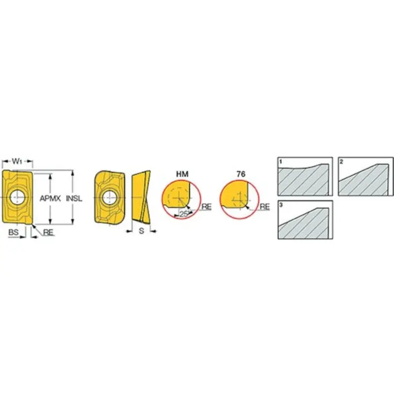 Iscar APKT1604PDR-76 IC328 Indexable Milling Insert