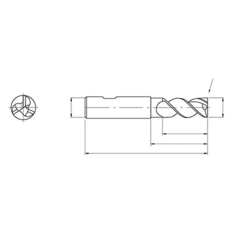 Accupro 20mm 3 Flute Solid Carbide 45 Helix End Mill