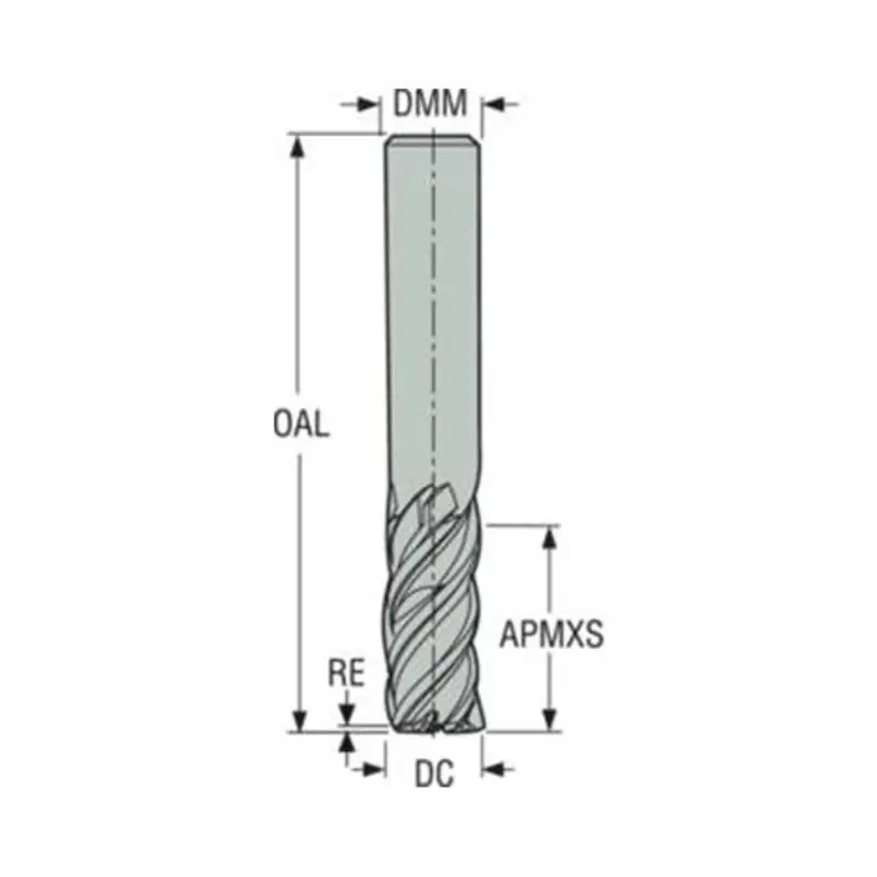 Seco 6mm SIRON-A 4 Flute Solid Carbide High Performance End Mill