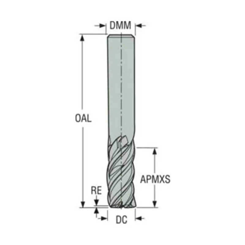 Seco 8mm SIRON-A 3 Flute Solid Carbide High Performance End Mill