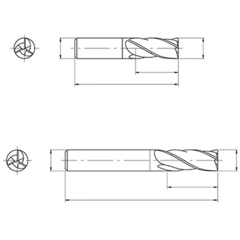 Accupro 2.5mm 3 Flute Solid Carbide End Mill