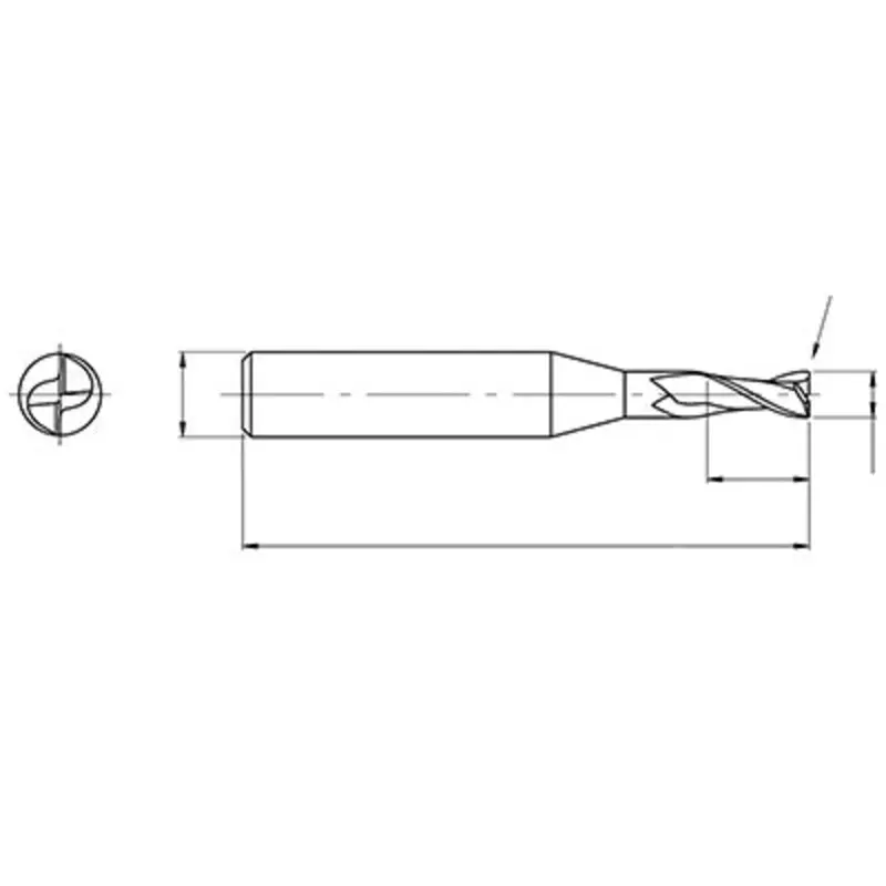 Accupro 1.0mm 3 Flute Solid Carbide End Mill