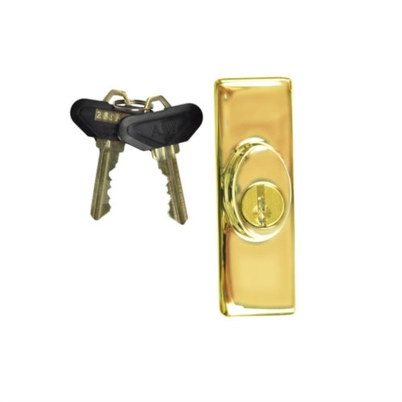 Andersen Anvers Style - Exterior Keyed Lock with Keys (Right Hand) in Bright Brass