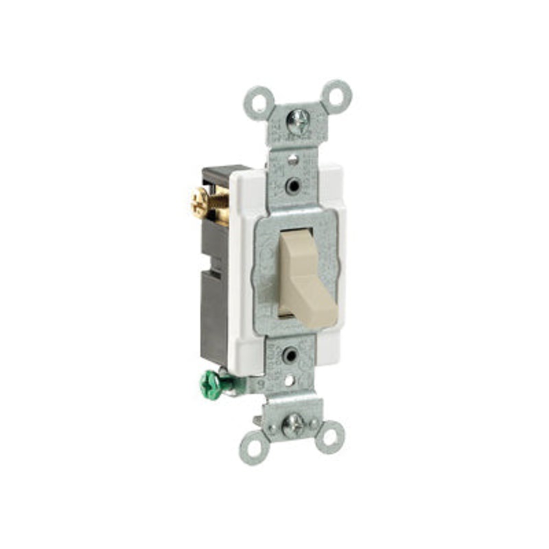 Leviton 010-78001-000 Toggle Switch Traditional Wallplate, 1.31 in W, Ivory