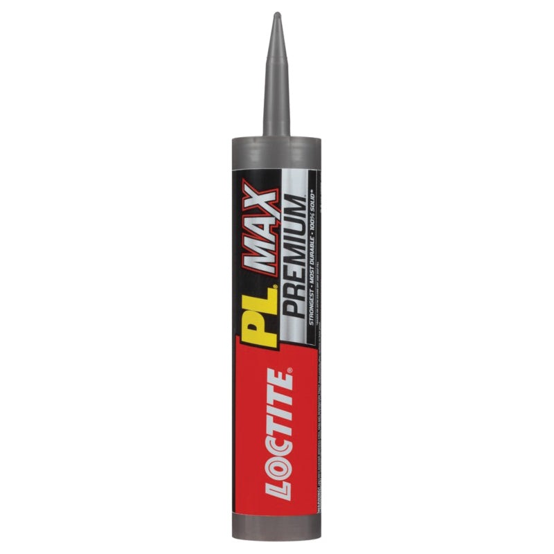 LOCTITE PL Premium Max 2292244 Construction Adhesive, Paste, Gray, Alcohol, 24 to 48 hr Curing, 9 fl-oz