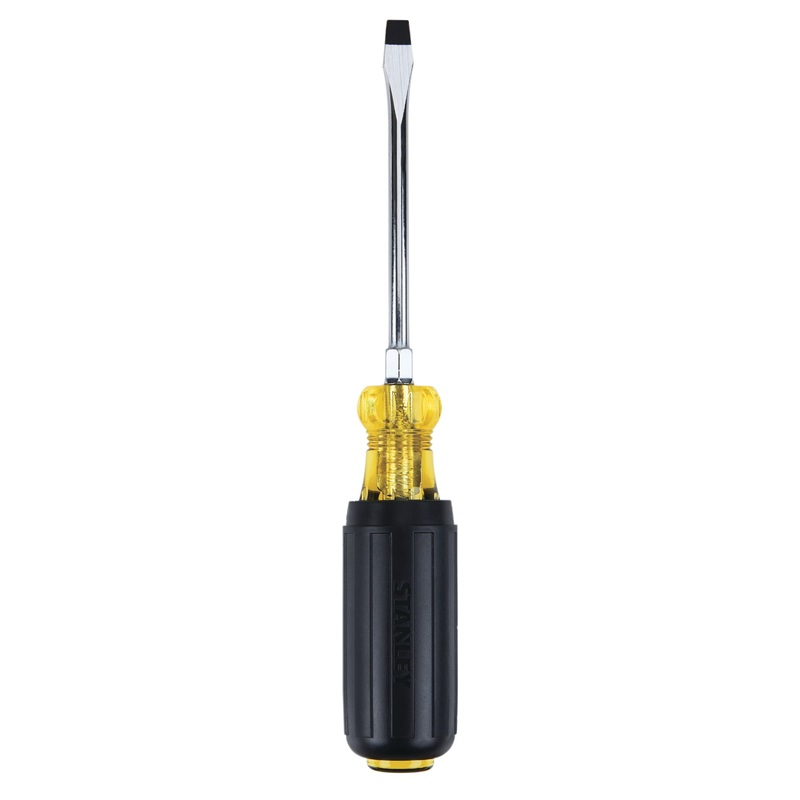 STANLEY 66090 Screwdriver, Slotted Point, 1/4 in Point, 8-1/4 in OAL, Ergonomic Handle